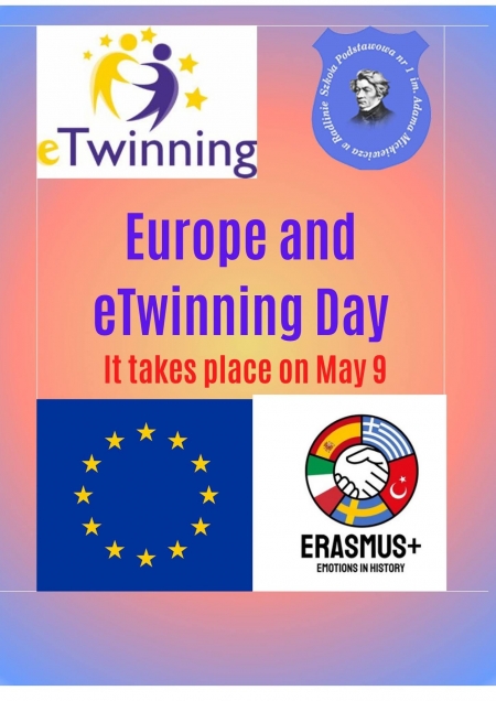 Uczniowie klas 7 - 8 pracują przy plakatach 9th May Europe and eTwinning Day