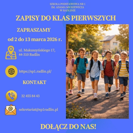 Zapisy do klasy pierwszej!