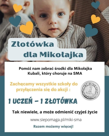 Złotówka dla Mikołaja! 1 UCZEŃ - 1 ZŁOTÓWKA!