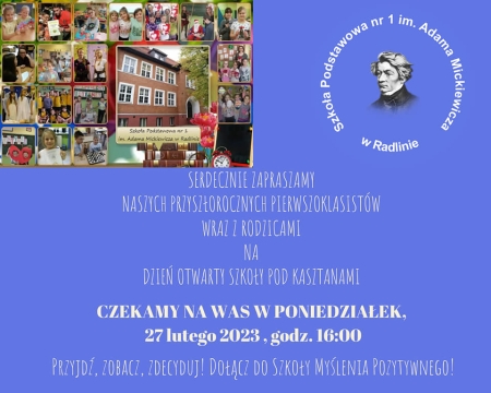 Dzień Otwarty dla przyszłych pierwszoklasistów i ich Rodziców!