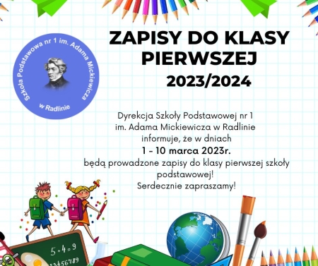 Zapisy do klasy pierwszej!