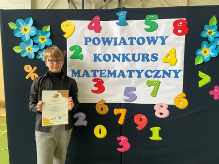  Wojciech Rozkosz najlepszy w Powiatowym Konkursie Matematycznym