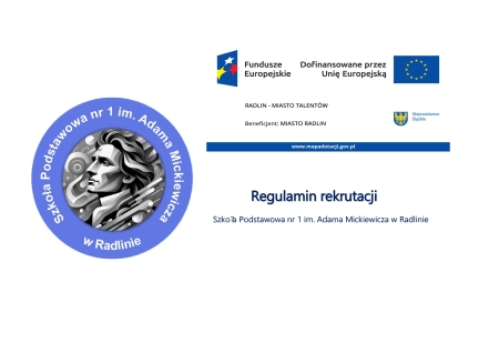 Regulamin rekrutacji ''Radlin-miasto talentów''.